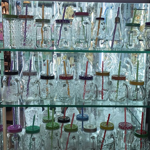 Creative Mason bottle, adult straw cup, large capacity Glass cup, summer cold drink juice cup, thickened glass cup