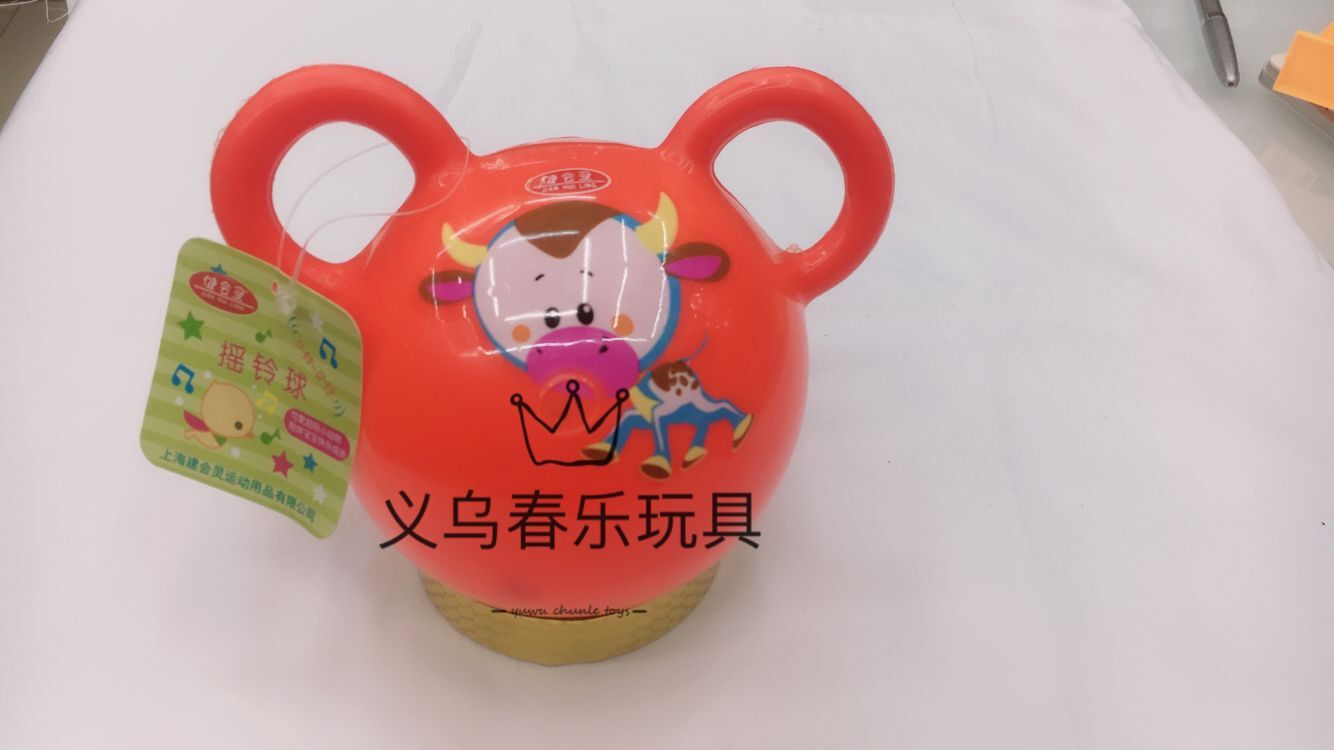 铃铛单双耳球pvc充气玩具球儿童沙滩玩具幼儿园宝宝训练手柄皮球详情4