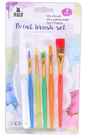 Five pieces of paint art brush color palette knife plastic detail image 1
