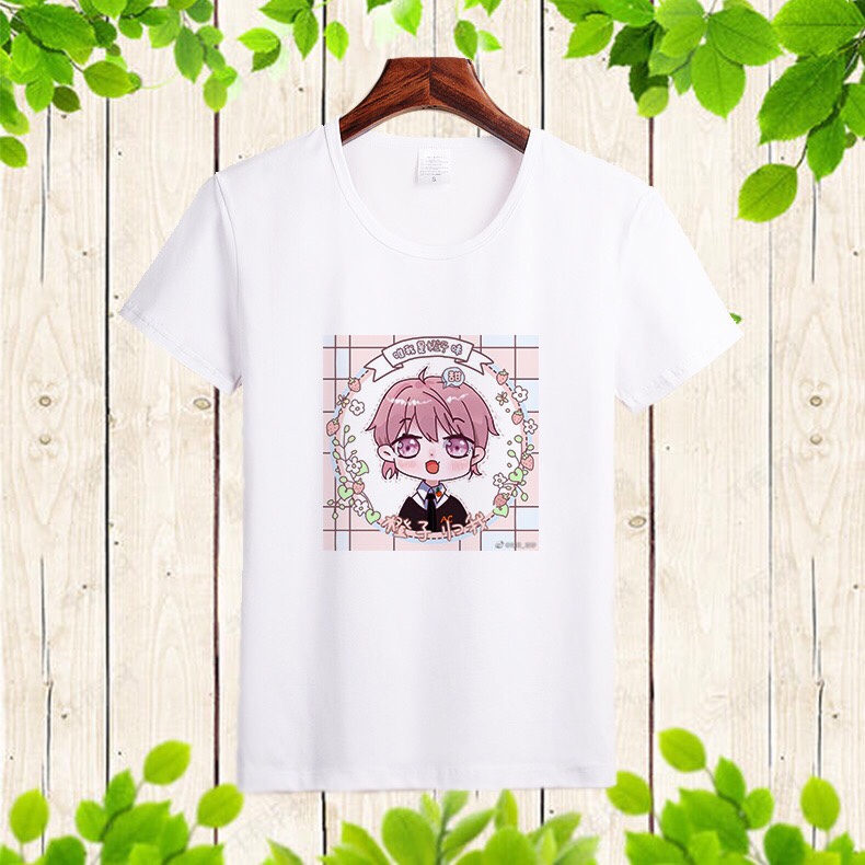 White, cute short-sleeved, loose-fitting, half-sleeved top, pure cotton trendy men's T-shirt