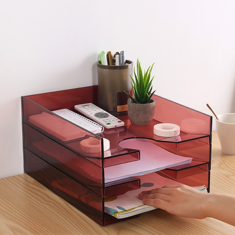 3135透明笔筒名片盒书架笔记本架文件架高档办公用品