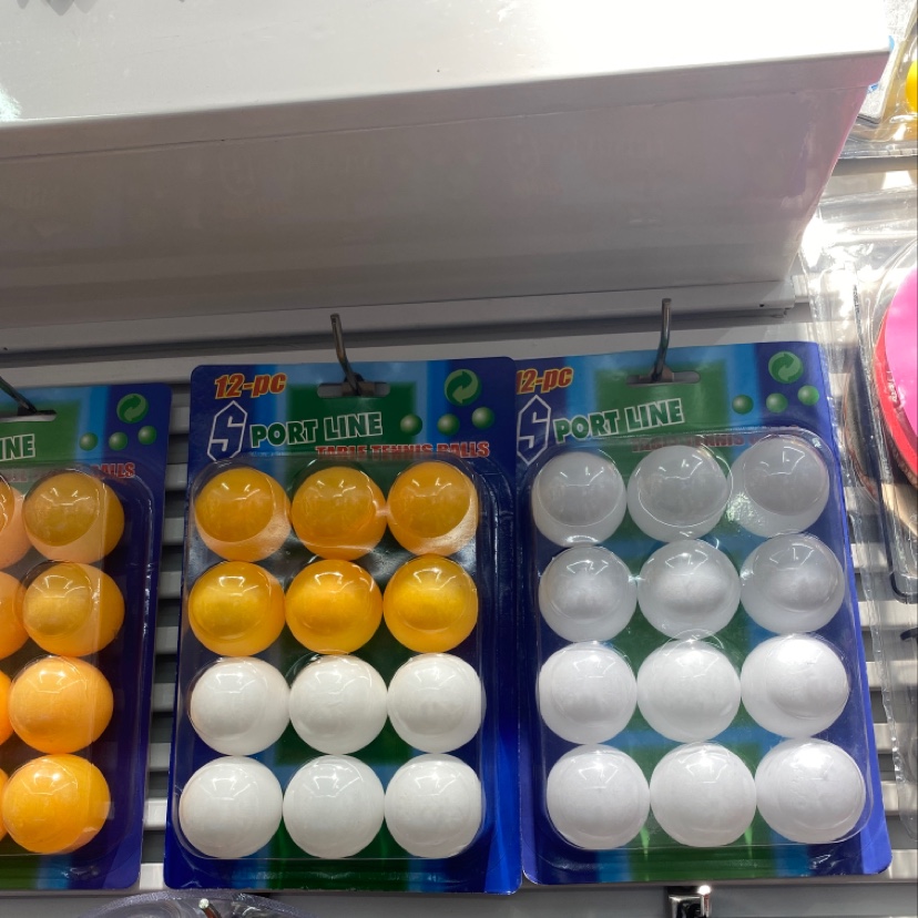 Twelve ping-pong balls
