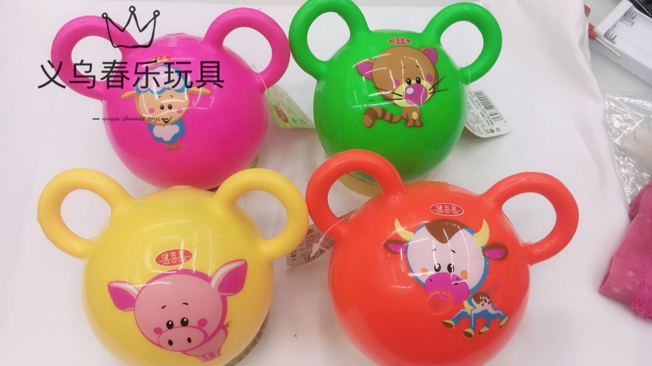 铃铛单双耳球pvc充气玩具球儿童沙滩玩具幼儿园宝宝训练手柄皮球详情13