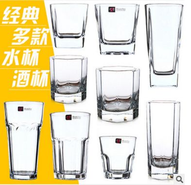 Tempered glass cups, foreign wine glasses, beer glasses, water glasses, square cups, octagonal cups, clinker cups, specially designed for bars and hotels