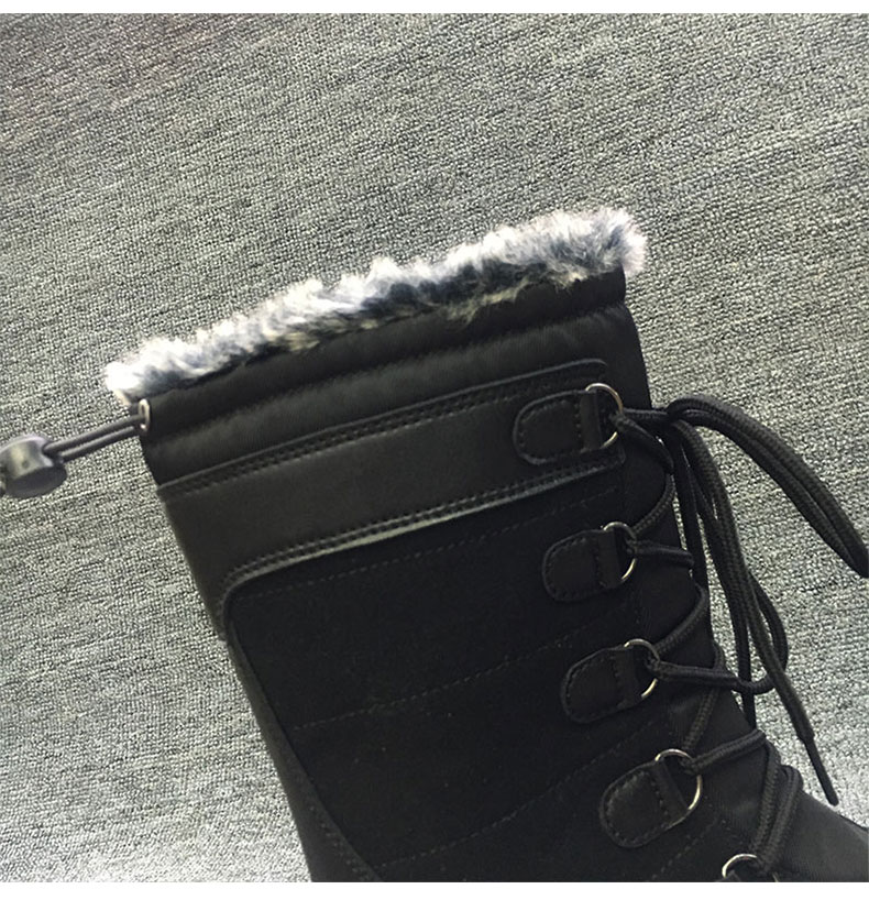 冬季雪地靴女高筒加绒加厚底棉鞋保暖户外防水防滑加绒长靴子详情图6