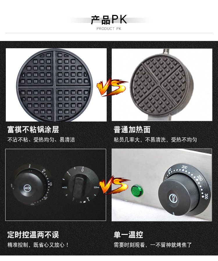 Commercial and household electric double-head waffle oven, waffle machine, pancake machine, grid pancake and crepe machine pic 10