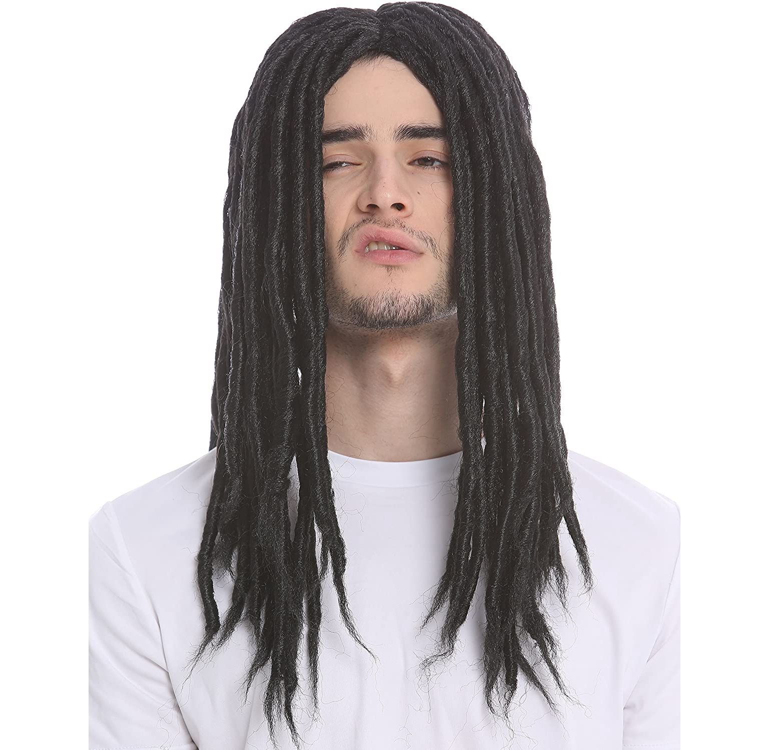 A black man's dirty braid wig detail image 2