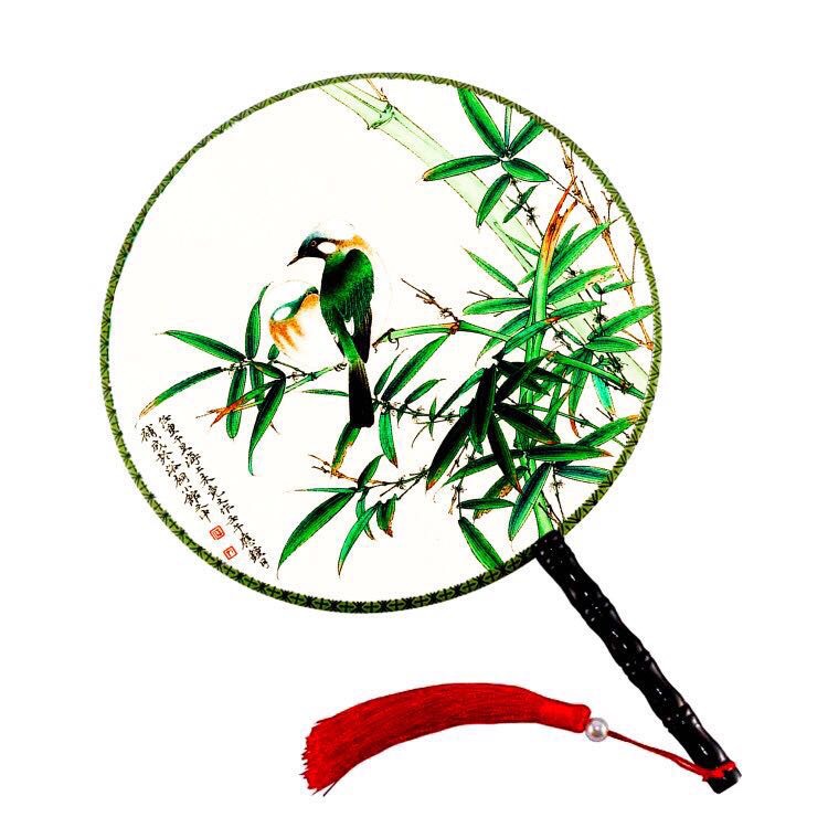 厂家新款创意女式古风双面团扇汉服配饰宫廷扇舞蹈现货批发 直径24公分详情图9