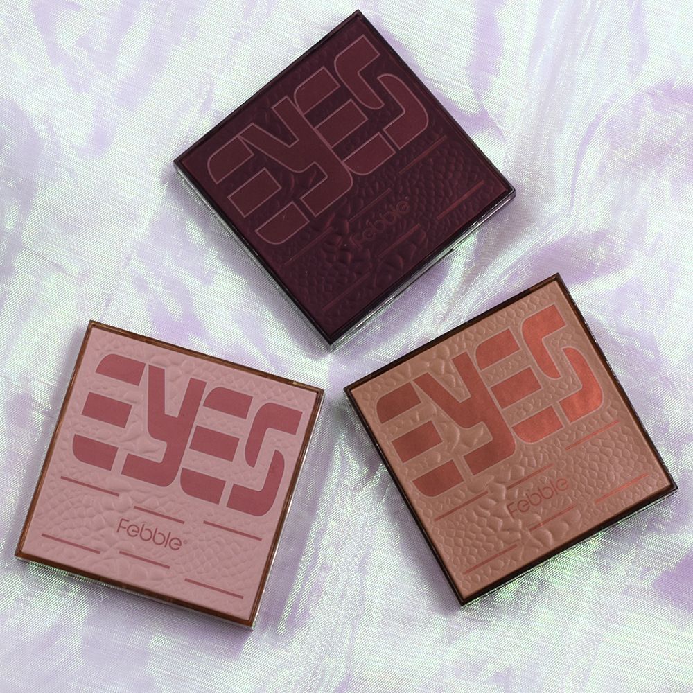 【FEBBLE】ES3634 9-grid 9-color eyeshadow, pearlescent mashed potatoes, matte Maple Leaf, Rose, Mermaid