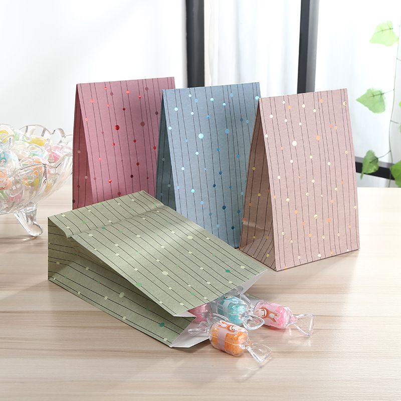 Kraft Paper Bag Shopping Bag Candy Bag Golden Brown Paper Sealing Pocket Specification drawing