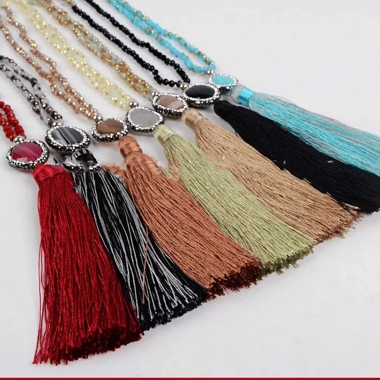 Totem Jewelry Crystal Agate Fringe Necklace 063 Item Picture