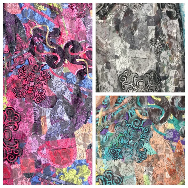 Totem heat transfer printed lace fabric, mesh fabric, elastic dress, children's wear, stage dress, gauze curtain clothing undefined