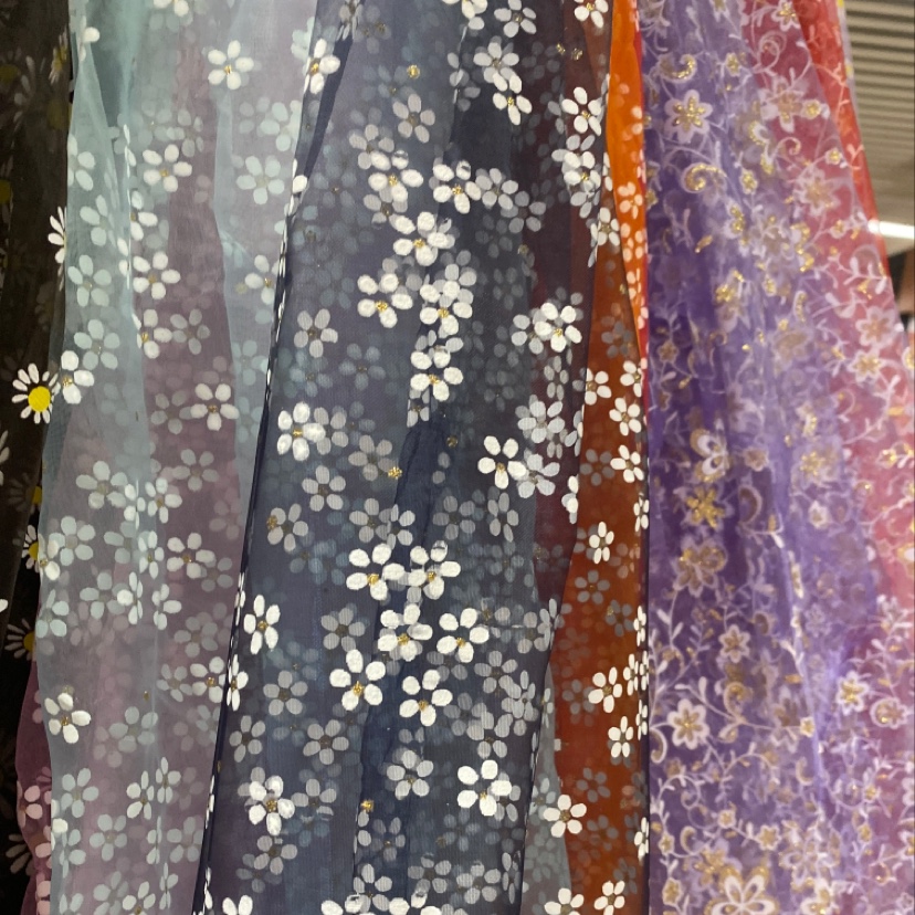 Daisy pearl gauze base fabric fabric, skirt gauze fabric, headwear fabric 2