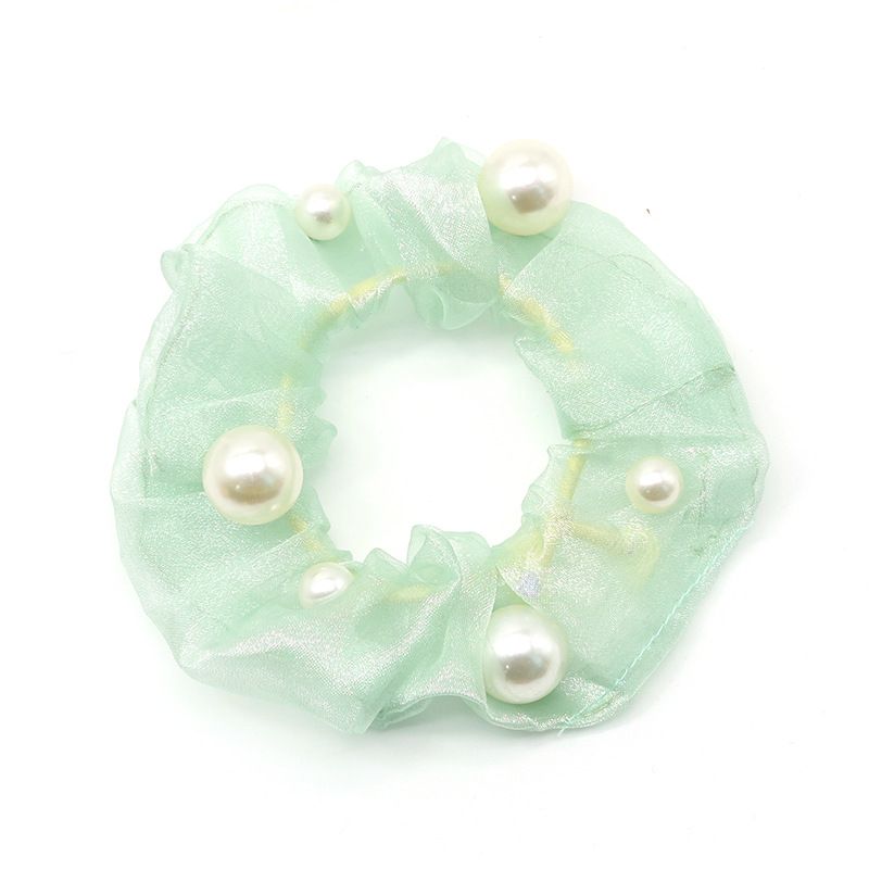Fashionable and simple ins Korean Organza pearl colon hair band, a retro French style colon hair band with a trendy look details Picture