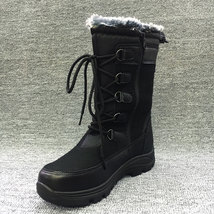 冬季雪地靴女高筒加绒加厚底棉鞋保暖户外防水防滑加绒长靴子