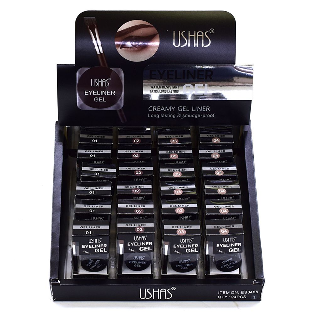 【USHAS】ES3488 Square matte Black Eyeliner Cream/Eyebrow Dye Waterproof Eyeliner Brush, dark brown, light brown detail image 7