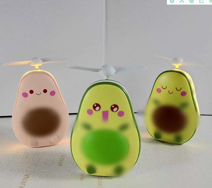 网红爆款牛油果迷你风扇LED多功能补光化妆镜风扇USB便携风扇详情1