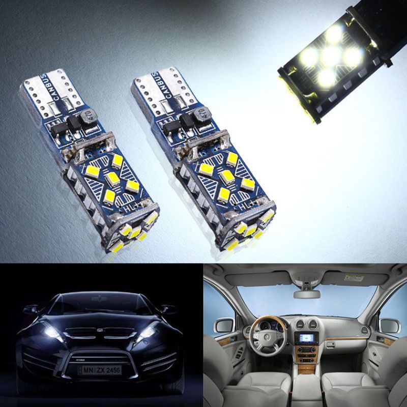 led car light t10 width indicator light 3020 2016 15smd 5W5 stepless decoding car bulb detail image 5