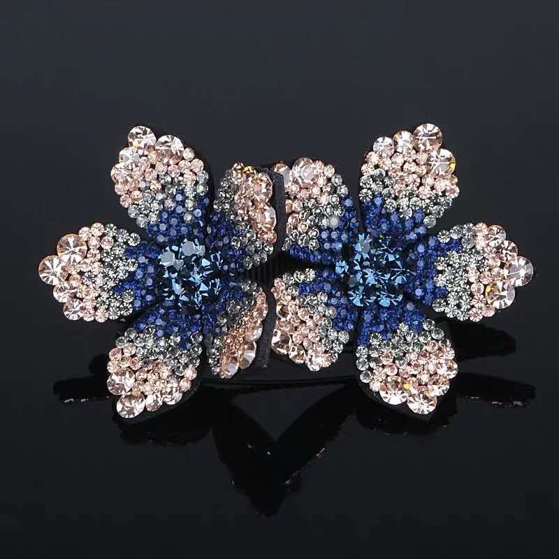 Double flower spring clip, a popular and popular DIY accessory for beautiful hair clips
