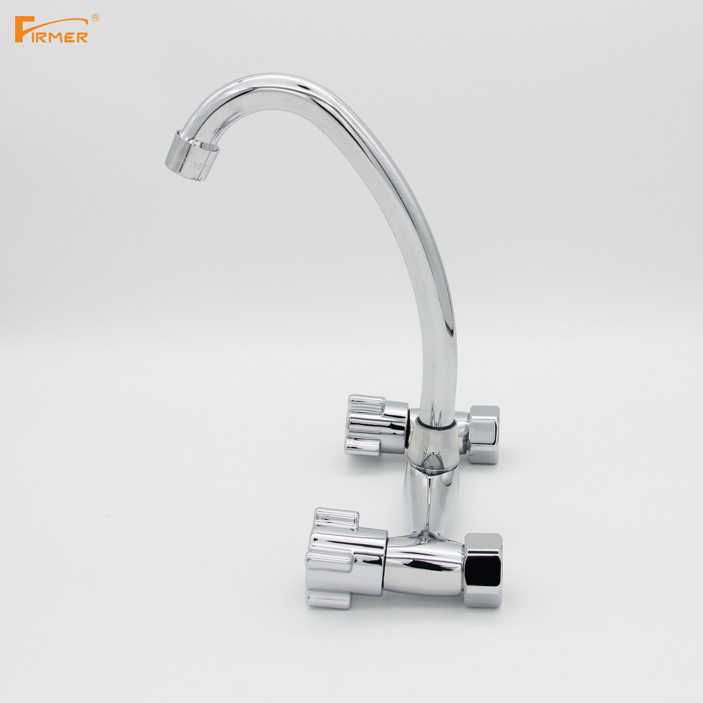 FIRMER all-copper wall-mounted cold and hot water faucet, kitchen double-opening sink faucet Application Scenario