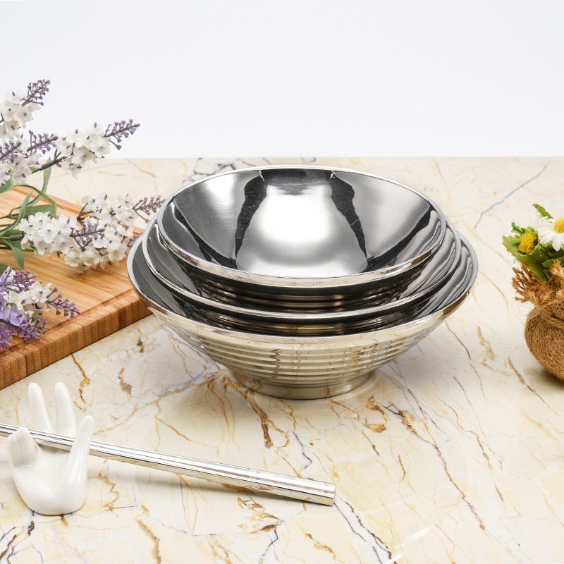 304 stainless steel insulated double deck household bowl multi-purpose bowl