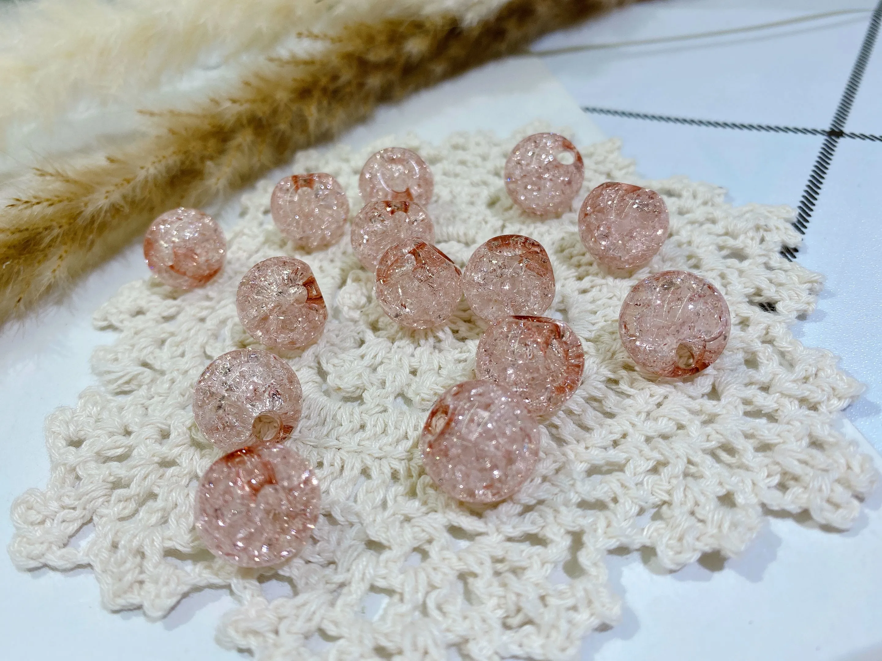 Acrylic perforated round ball floral headband accessory detail image 3
