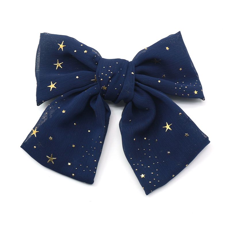 New Japanese and Korean style Little Star fashion ins style bow hair clip, cute and girlish bow spring clip Specification image