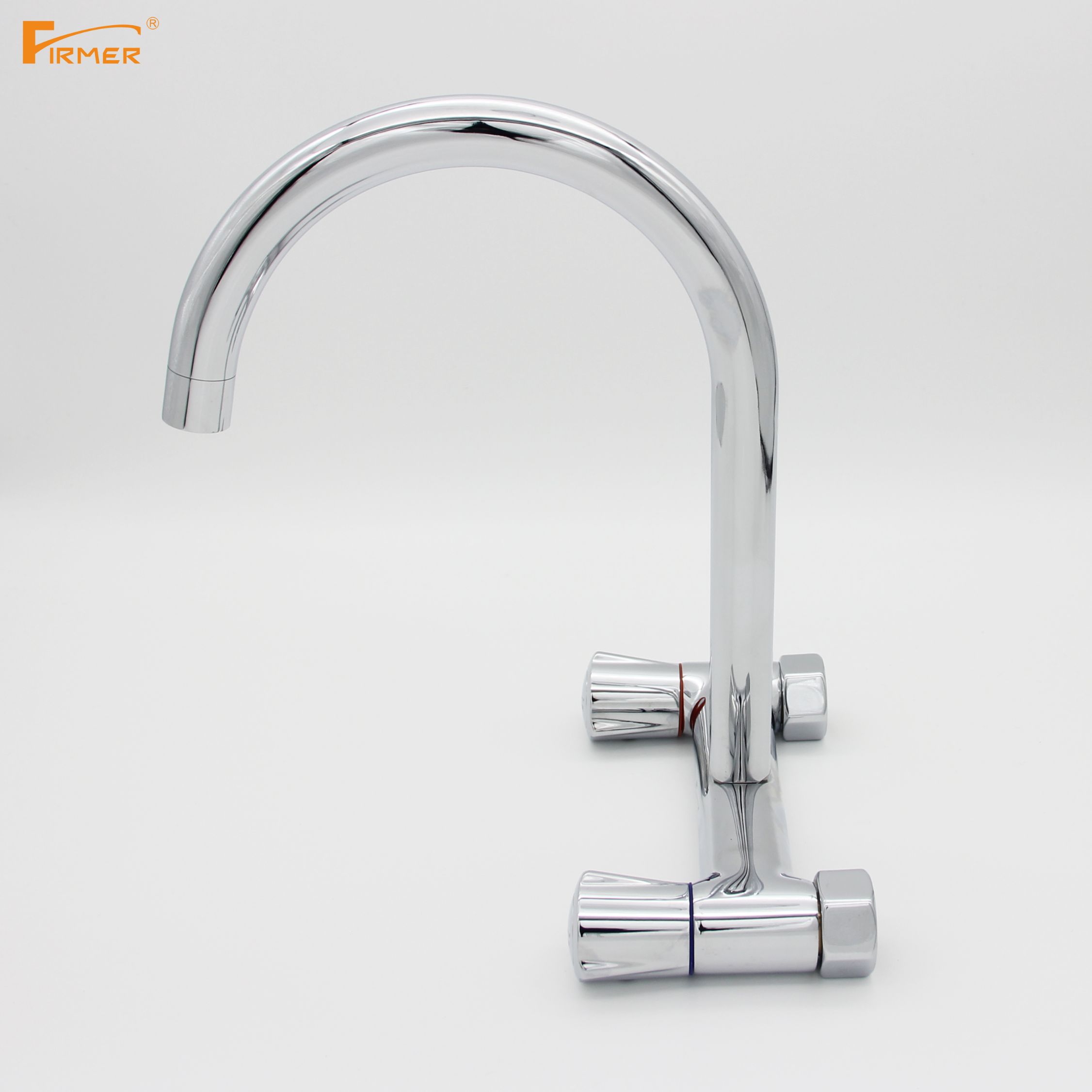 FIRMER all-copper wall-mounted faucet, cold and hot double-hole sink, sink, laundry counter and dishwashing sink Specification image