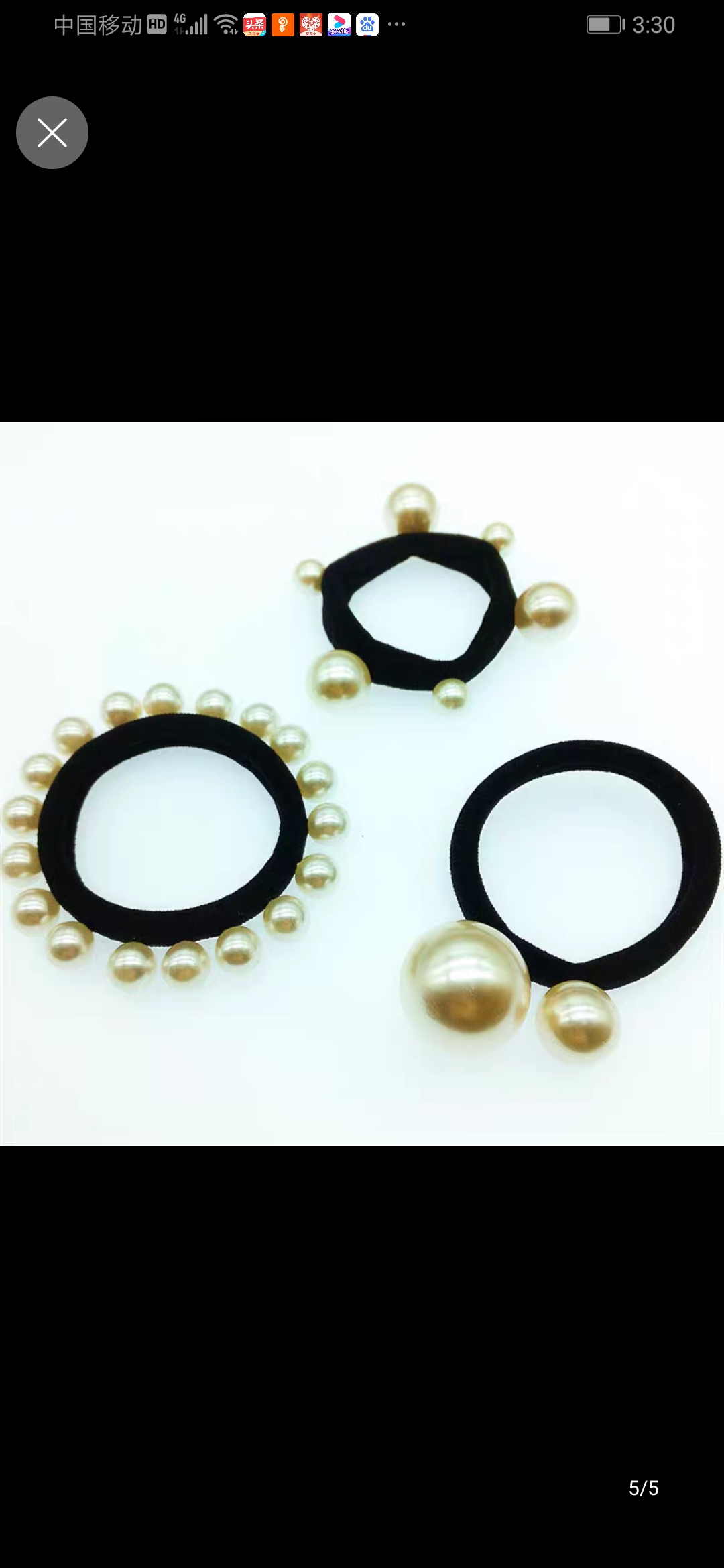 Korean hair accessories pearl nails beads hair ring ponytail bun head foundation skin thumbnail