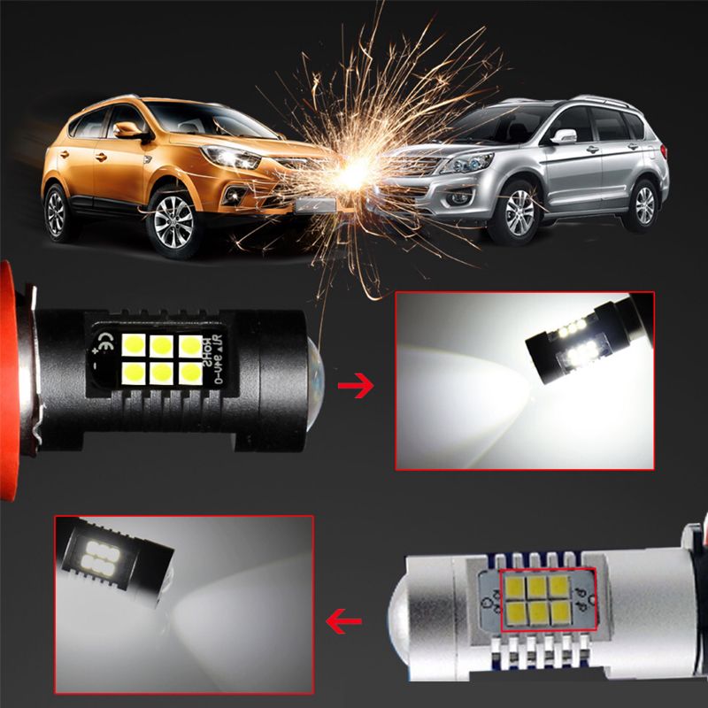 led car bulbs H4, H7, H8, H10, H11, 9005/9006, 3030, front anti-fog lights, 21W high power detail image 9
