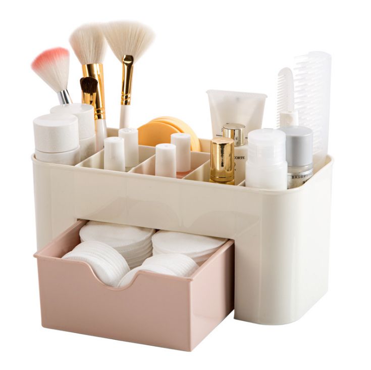 Caja de almacenamiento cosmético caja de organizador cosmético con cajón joyería de escritorio caja de maquillaje productos para el cuidado de la piel caja de aseo details Picture