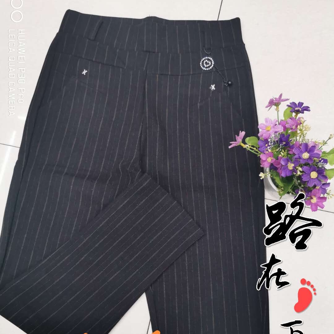 中年女裤高腰裤直筒裤春夏新款大码妈妈裤西装长裤