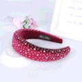Cross-Border Europe And The United States Foreign Trade Headband Hot Diamond Velvet Wrap Cloth Headband With Diamond Canary Water Diamond Sponge Headband Item Picture