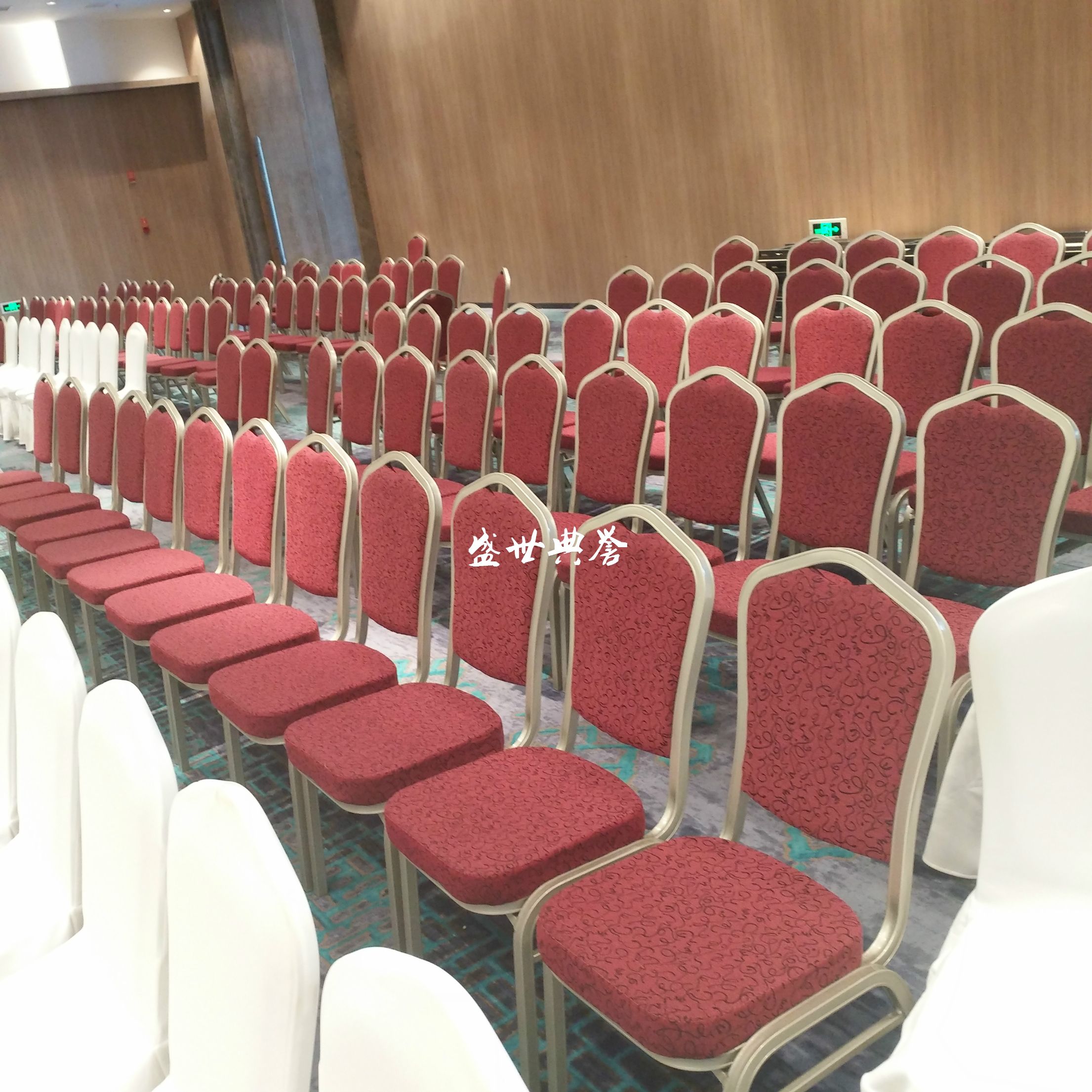 杭州国际五星级酒店宴会厅餐桌椅 会议中心婚礼会议铝合金椅子细节图