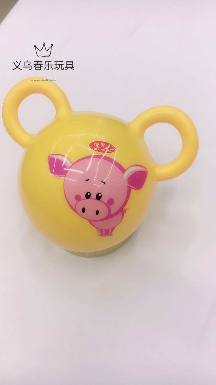 铃铛单双耳球pvc充气玩具球儿童沙滩玩具幼儿园宝宝训练手柄皮球详情2
