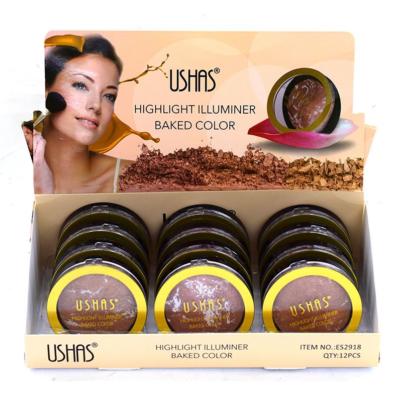 【12 packs 】ES2918 USHAS monochrome bronzer Highlighter Baking powder Baking powder three color group thumbnail