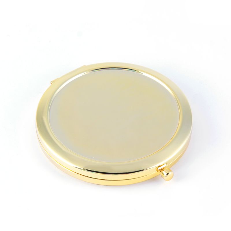 浅金仿金玫瑰金kc金70实心弹簧镜高档镜按钮镜按扣镜化妆镜胚图