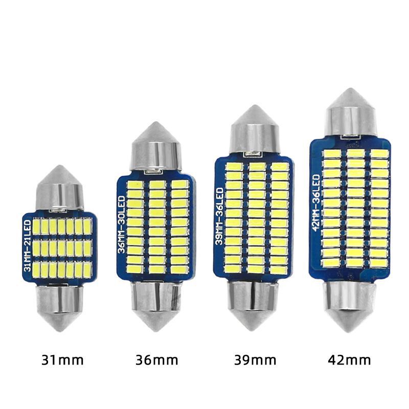 Decoder new car LED car roof light license plate light double tip 31 36 39 41mm3014 blue plate thumbnail