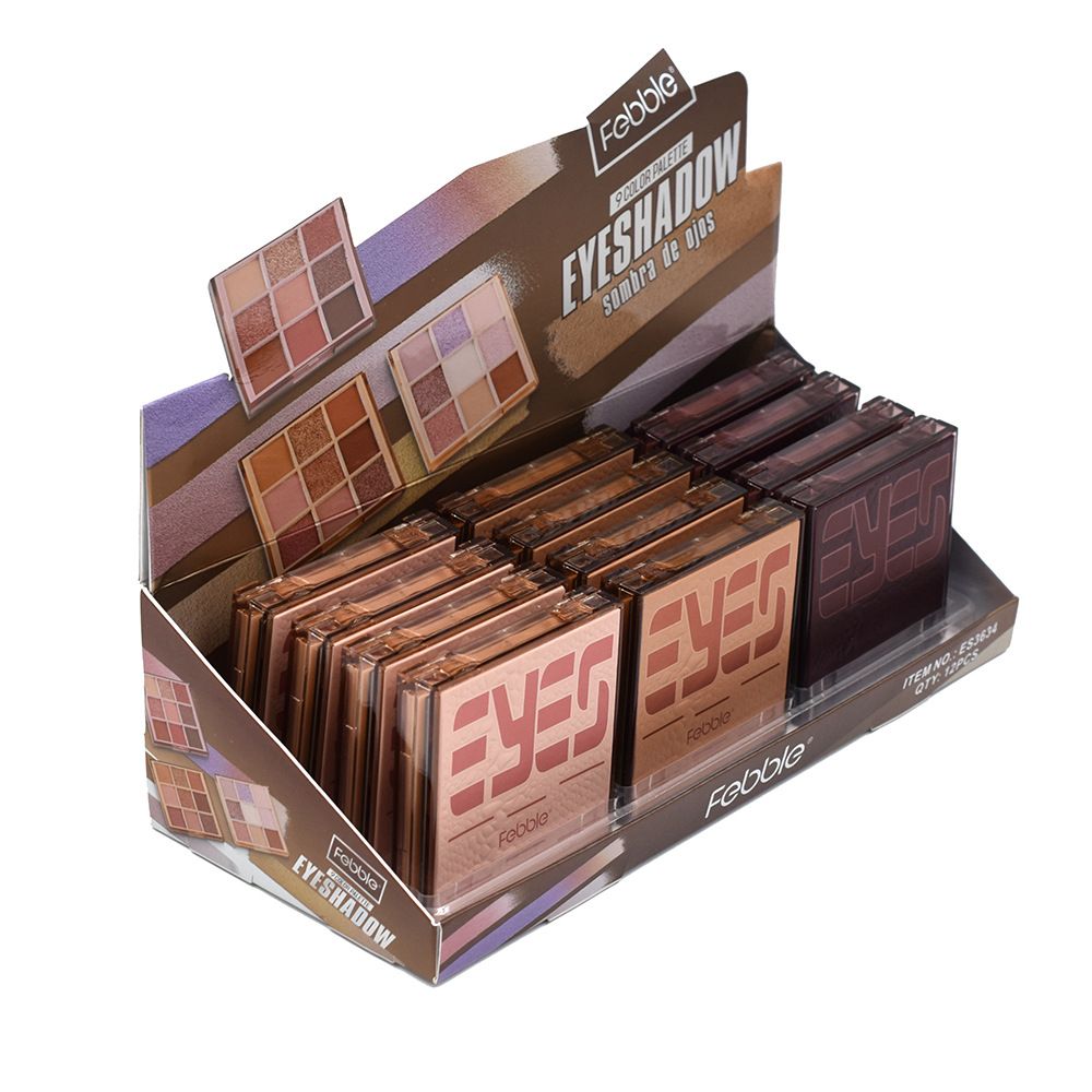 【FEBBLE】ES3634 9-grid 9-color eyeshadow, pearlescent mashed potatoes, matte Maple Leaf, Rose, Mermaid pic 6