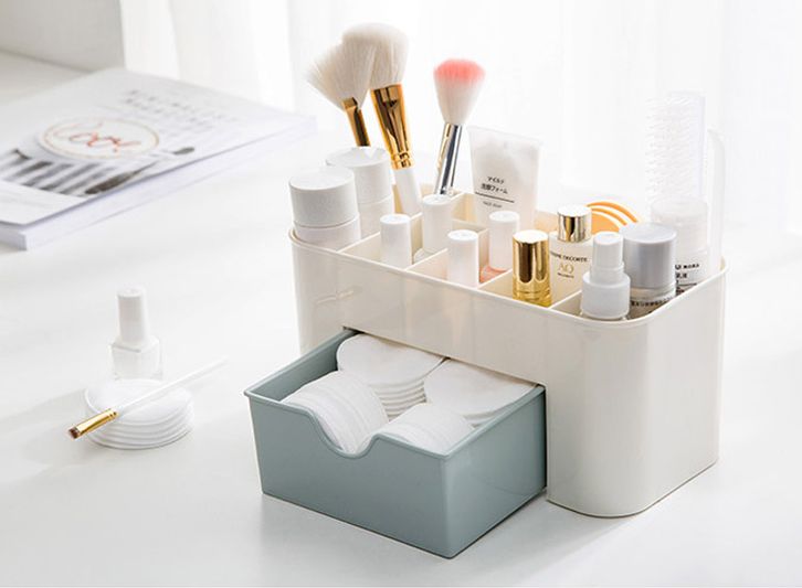 Caja de almacenamiento cosmético caja de organizador cosmético con cajón joyería de escritorio caja de maquillaje productos para el cuidado de la piel caja de aseo Specification image