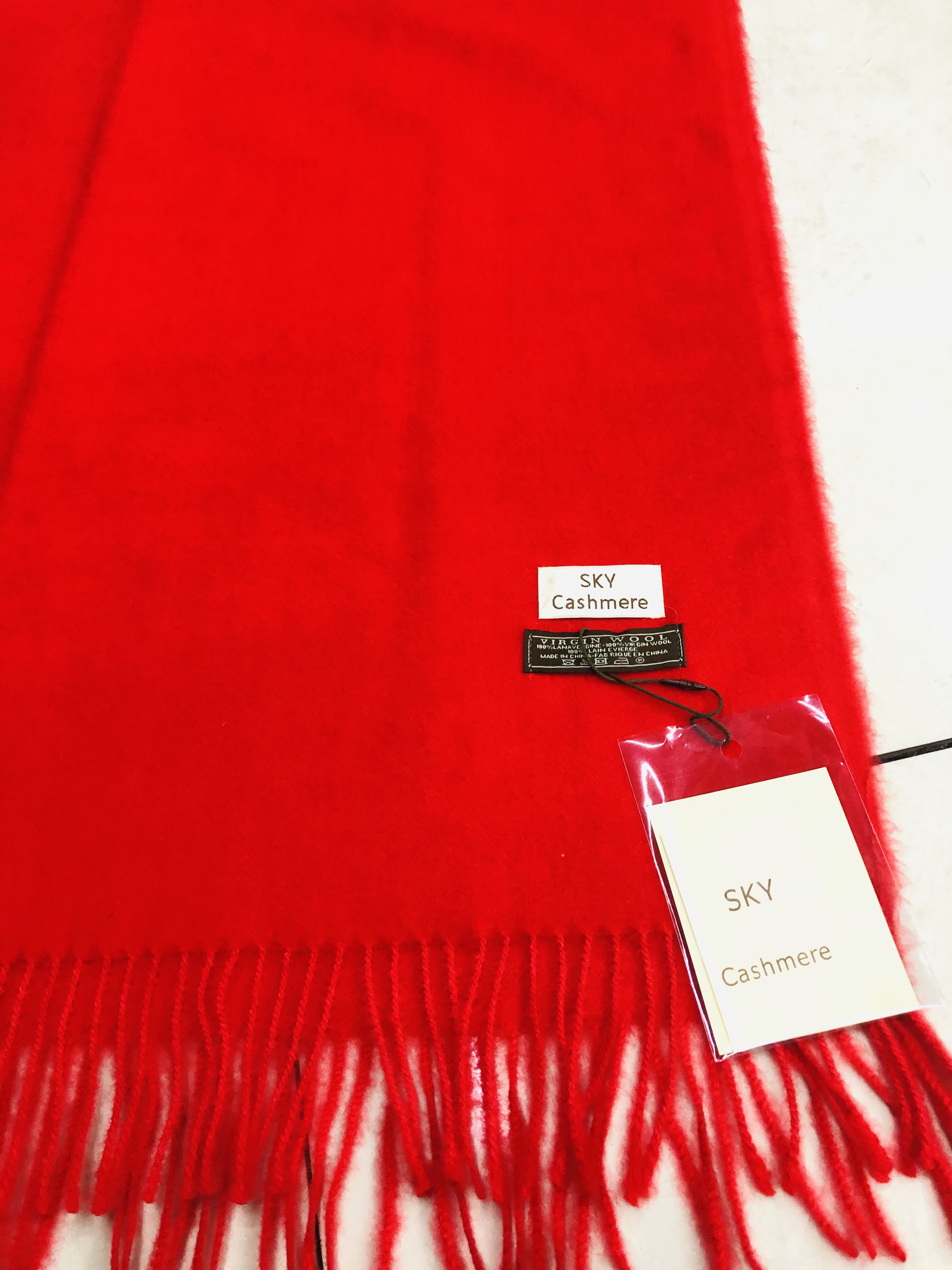 Chinese Red Cashmere Scarf 🧣 Item Picture