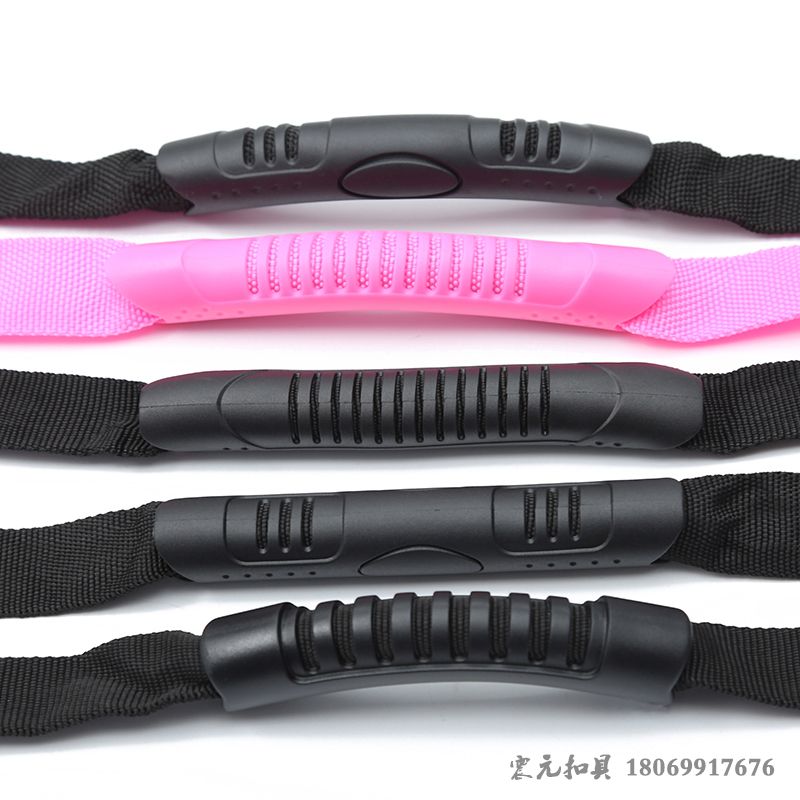 Direct sales from the manufacturer of backpack webbing handles, plastic handles, PVC webbing handles, webbing hollow handles, and bag injection handles detail image 1