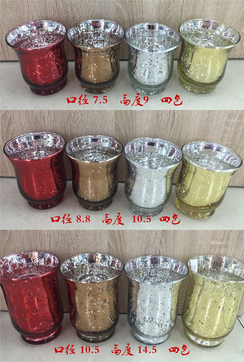 Electroplated glass candlesticks, European-style candlesticks, wedding candlesticks, home ornaments, glass glittering candlesticks Specification image