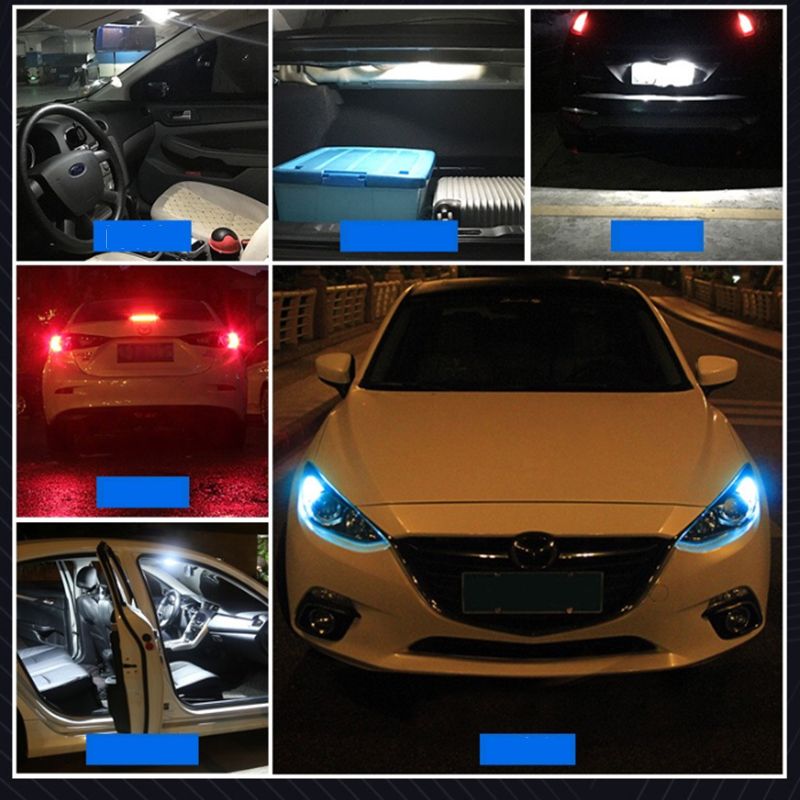 The new decoding width indicator light T10 4014 6SMD stepless decoding flat head width indicator light license plate light is non-polar detail image 6