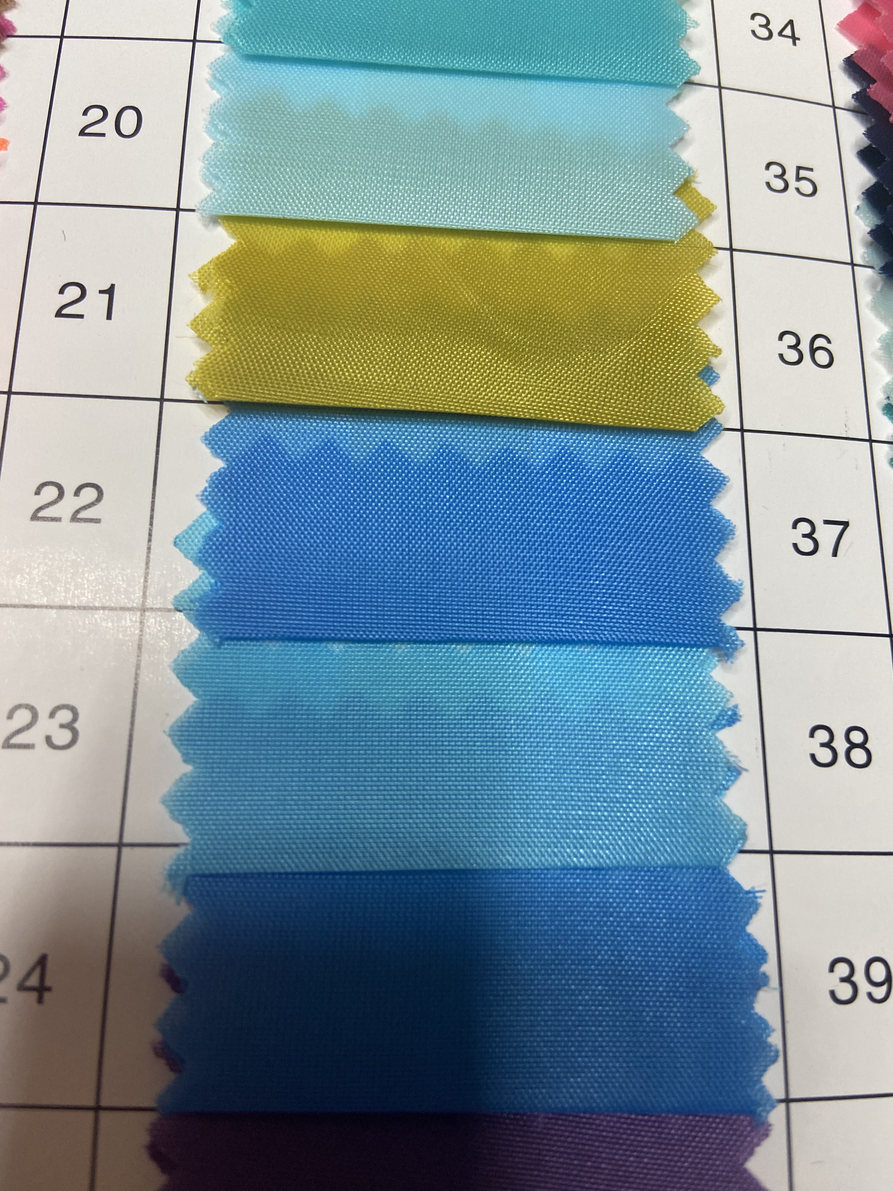 Blue 190T Polyester Taff Fabric Classic Durable Decorative Arts And Crafts Headwear Clothing Fabric Multi-Color Optional Specification drawing