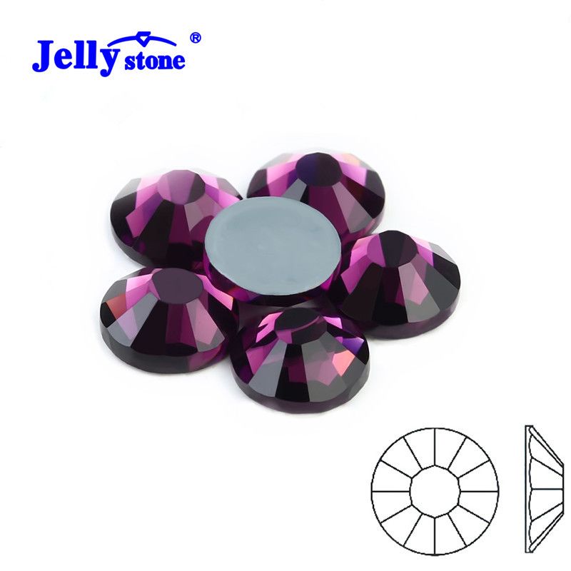 Jellystone深紫12切面ss6仿奥钻美甲饰品diy水晶玻璃水钻图