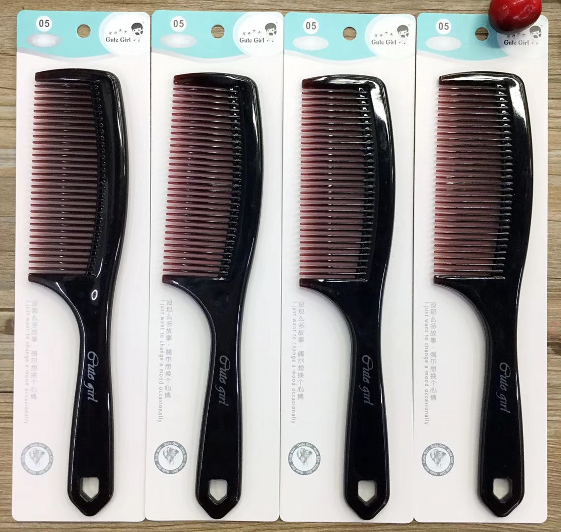Dark and elegant straight hair styling comb details Picture