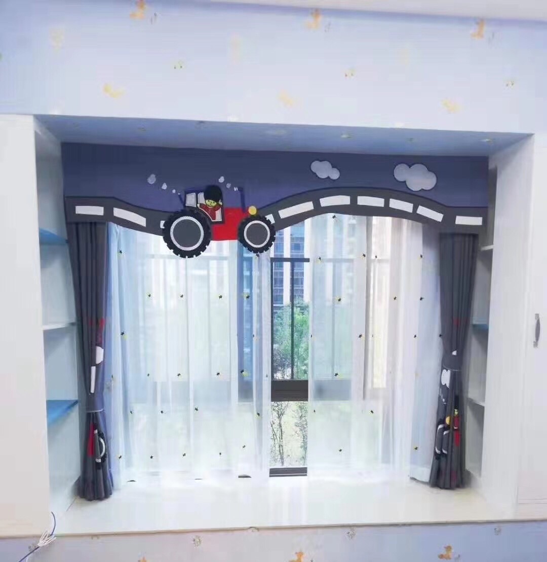 2021儿童房新款刺绣高档儿童窗帘 卧室 飘窗产品图