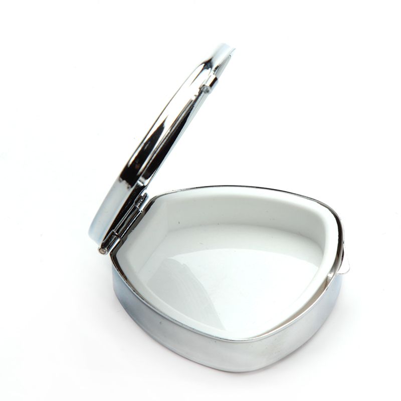 贝克形状小药盒随身携带化妆镜可定制图案圆形药盒滴胶面弹簧按钮迷你小盒子