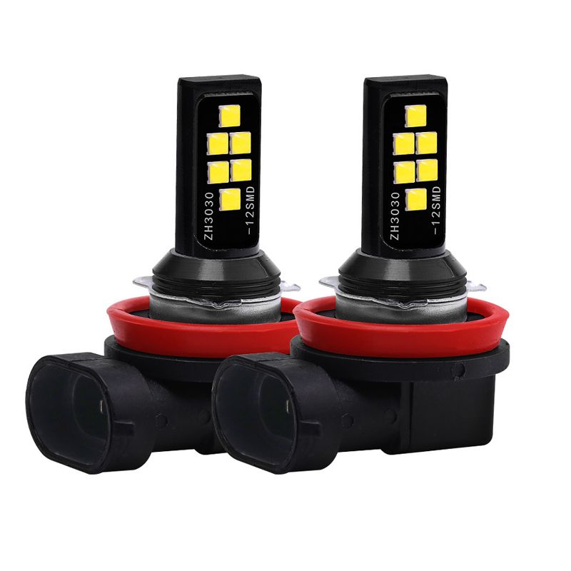 Automotive LED high-power fog lamp 12SMD high-brightness 3030 front anti-fog lamp H1H3H4H7H8
